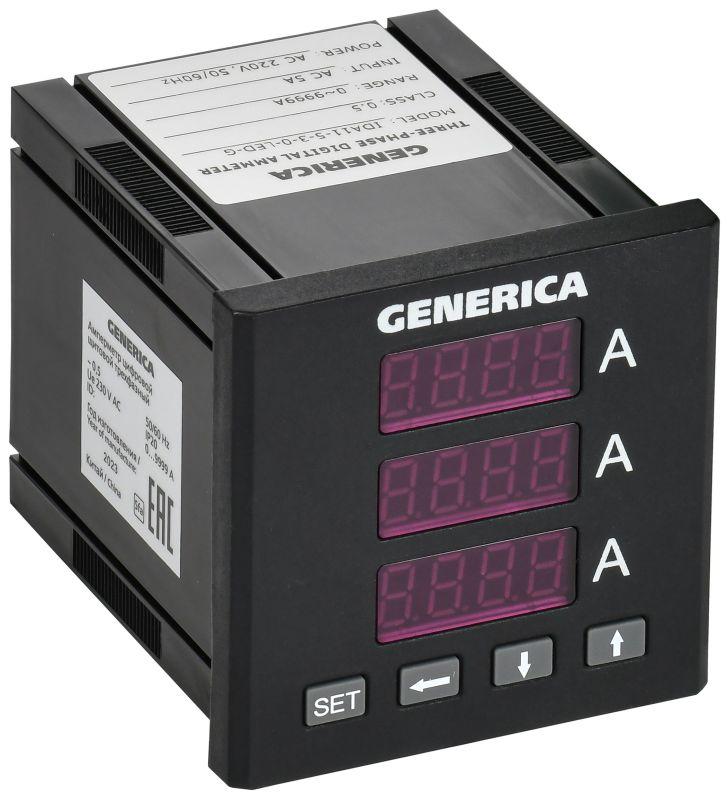 амперметр цифровой щитовой 3ф 72х72 led generica ida11-5-3-0-led-g от BTSprom.by