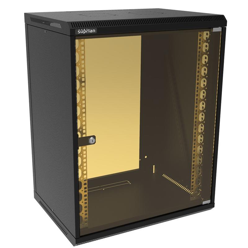 шкаф телекоммуникационный настенный твл-15u-600-450-ср-9005 suprlan 05-1503-b от BTSprom.by
