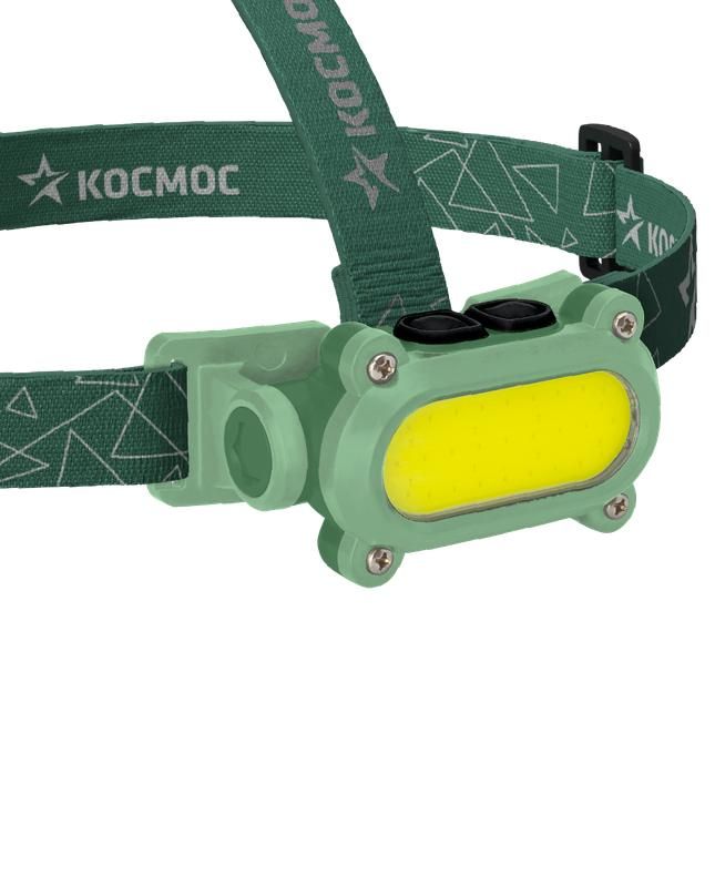 фонарь аккумуляторный налобный 7вт cob led+красн. li-ion 18650 1200ма.ч корпус abs-пластик usb-шнур type c регулируемый эласт. ремешок космос koc503lit от BTSprom.by