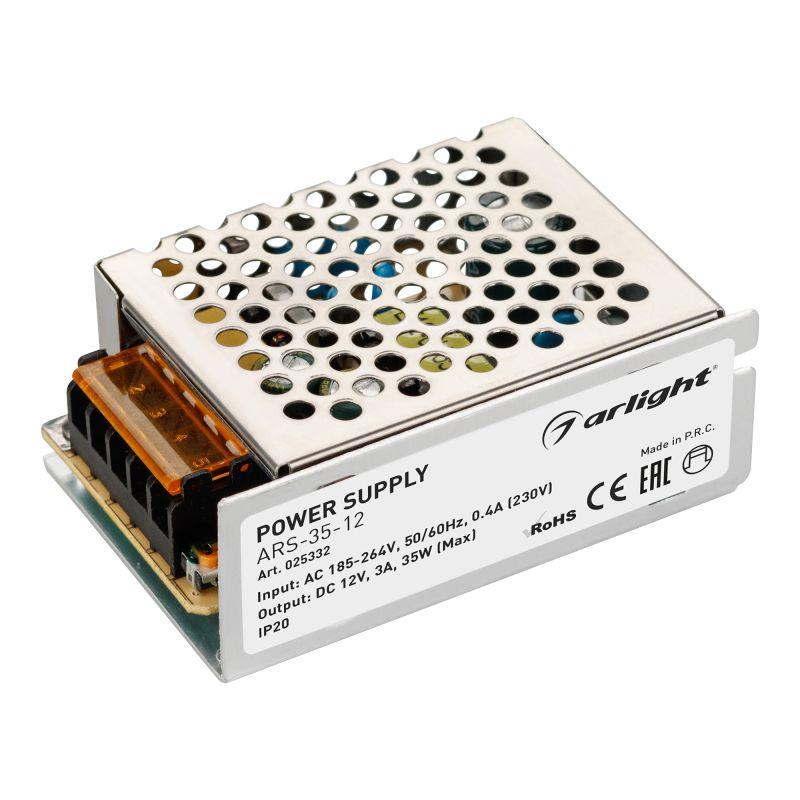 блок питания ars-35-12 12в 3а 35вт ip20 сетка 2 года arlight 025332 от BTSprom.by