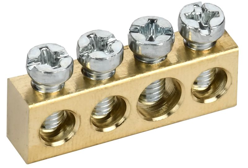 шина нулевая 6х9 4 отверст. tekfor iek tf-kp00d-sn-04 от BTSprom.by