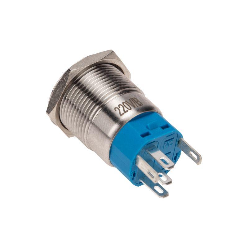  Кнопка антивандальная O19 250В Фикс (5с) ON-OFF/OFF-ON подсв. син. Rexant 36-3441 фото в каталоге от BTSprom.by