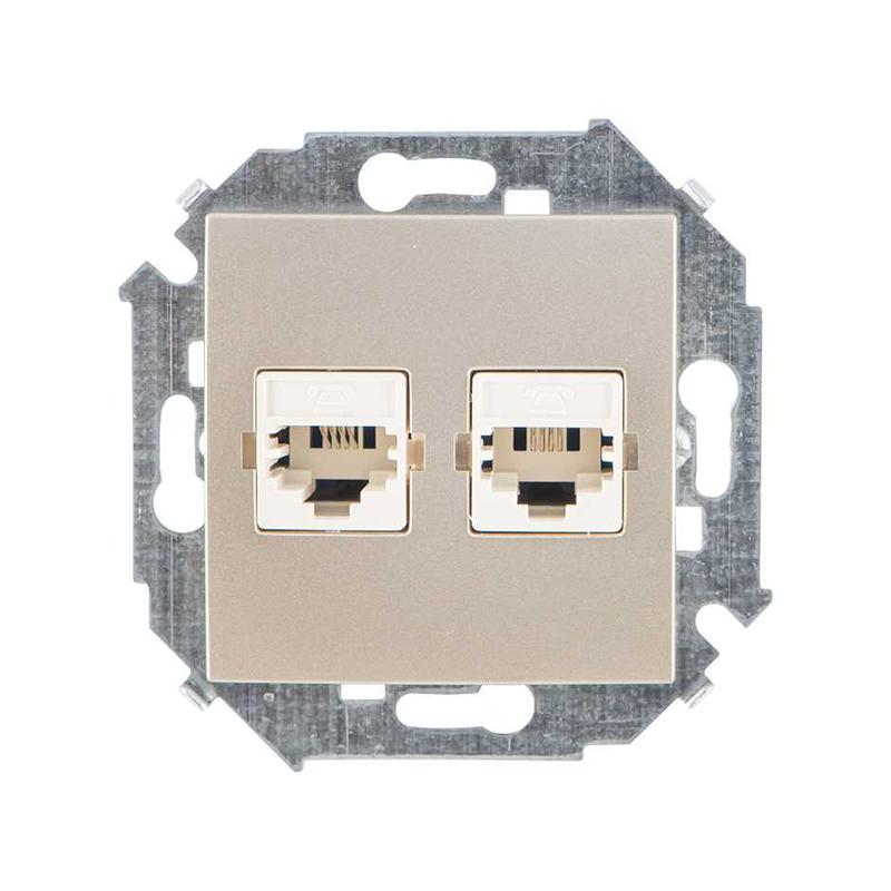 розетка телефонная 2-м simon 15 rj11 винтов. зажим механизм шампань simon 1591589-034 от BTSprom.by