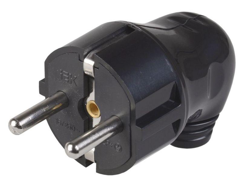 вилка угловая впу11-02-ст разборная с заземл. 16а черн. iek evp11-16-01-k02 от BTSprom.by