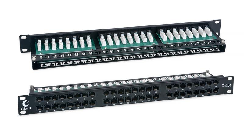 патч-панель 19дюйм 1u 48 портов кат.5e plhd-48-cat.5e-dual cabeus 7487c от BTSprom.by
