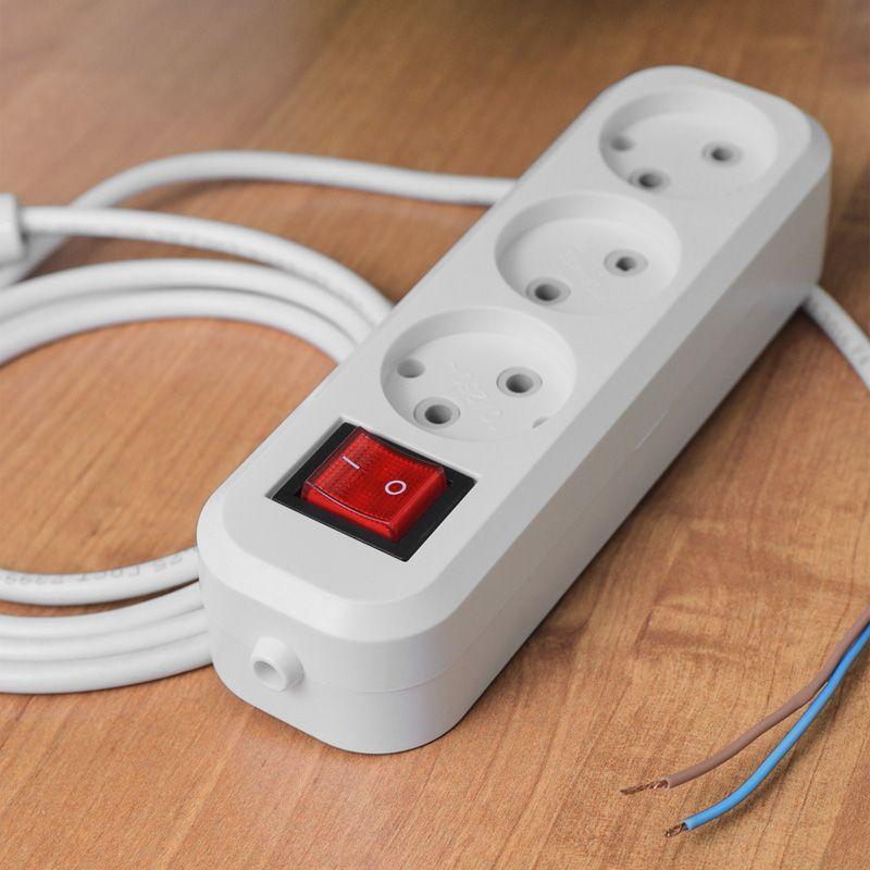  Колодка удлинителя 3-м без заземл. с кнопкой Rexant 11-8705 фото в каталоге от BTSprom.by