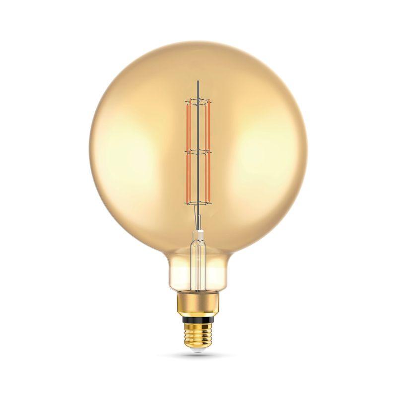 Лампа светодиодная филаментная Black Filament 6Вт G200 шар золотая 2700К тепл. бел. E27 890лм GAUSS 154802118 фото в каталоге от BTSprom.by