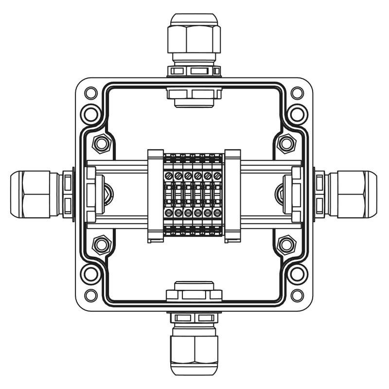 коробка взрывозащищенная клеммная из полиэстера tbe-p-03-(6xcbc.2)-1xpabmp(a)-1xpabmp(b)-1xpabmp(c)-1xpabmp(d)1ex e iic т5 gb / extb iiic t95град.c db ip66 dkc 1231.031.22.121u от BTSprom.by