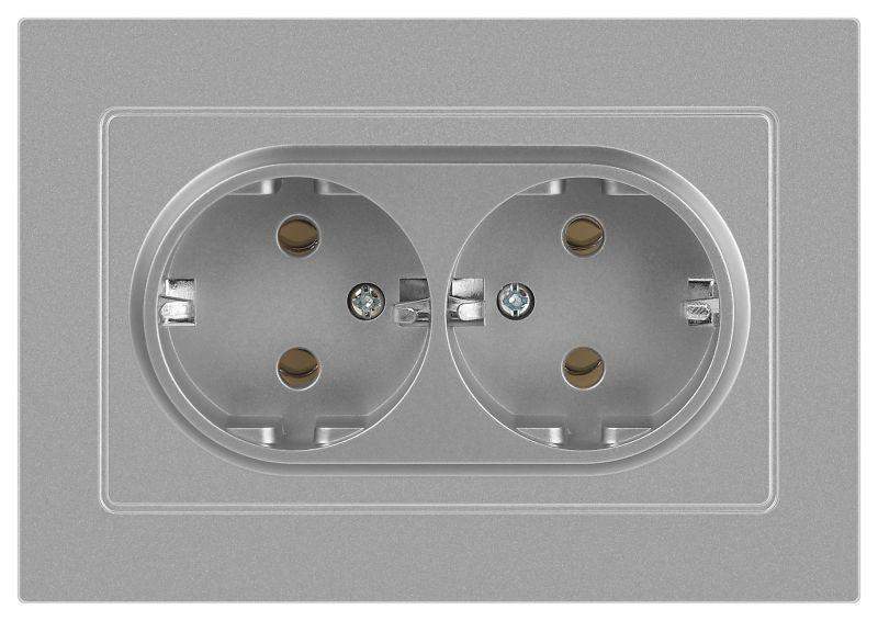 розетка 2-м сп accent 6-205-03 16а ip20 250в 2p+e schuko al/cu алюм. intro б0063490 от BTSprom.by