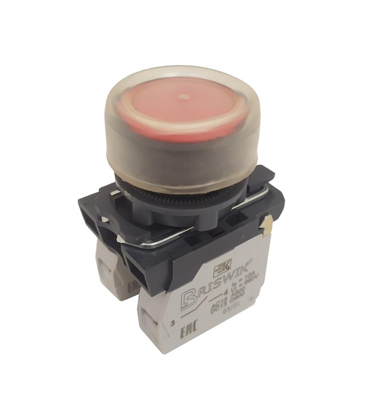 выключатель кнопочный кме-4201м ухл2 0но+1нз 10а ip65 толкатель цилиндрический наружный протектор d посадочного отверст. 22мм красн. эльком a8012-t82386303 от BTSprom.by