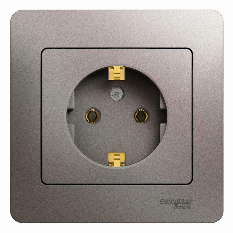 розетка 1-м сп glossa 16а ip20 250в с заземл. в сборе платина se gsl001242 от BTSprom.by