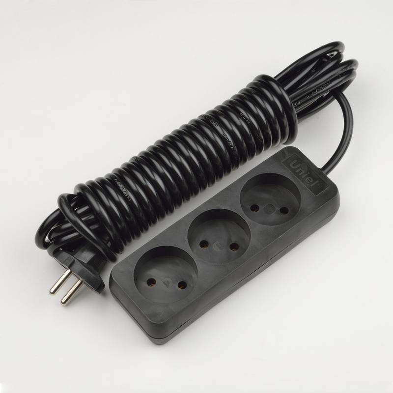 удлинитель 3х3м без заземл. standart s-cd3-3 black черн. uniel ul-00003604 от BTSprom.by