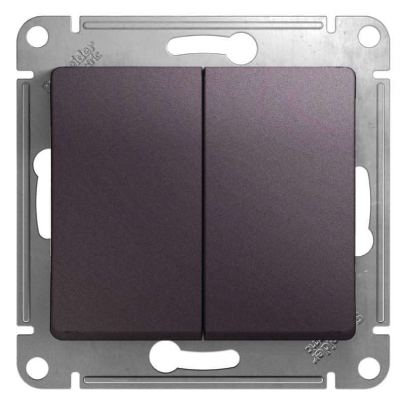 выключатель 2-кл. сп glossa 10а ip20 (сх. 5) 10ax механизм сиренев. туман se gsl001451 от BTSprom.by