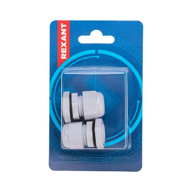  Ввод кабельный PG-11 (5-10мм) сер. комплект (уп.2шт) Rexant 07-8011-A2 фото в каталоге от BTSprom.by