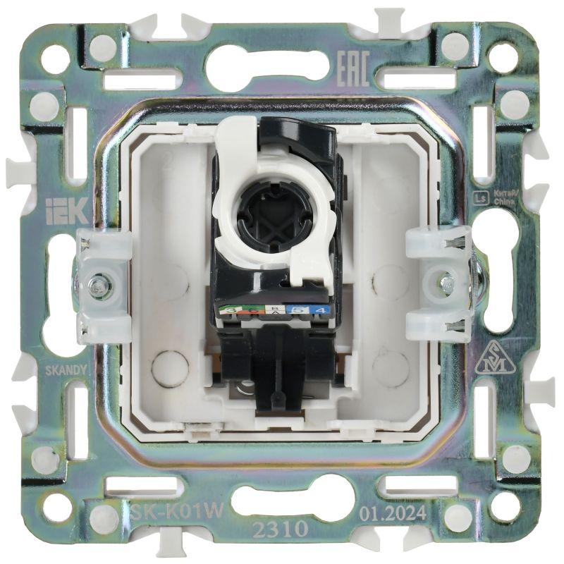  Розетка компьютерная RJ45 кат.5E SKANDY SK-K01W арктич. бел. IEK SK-K10-1-K01 фото в каталоге от BTSprom.by