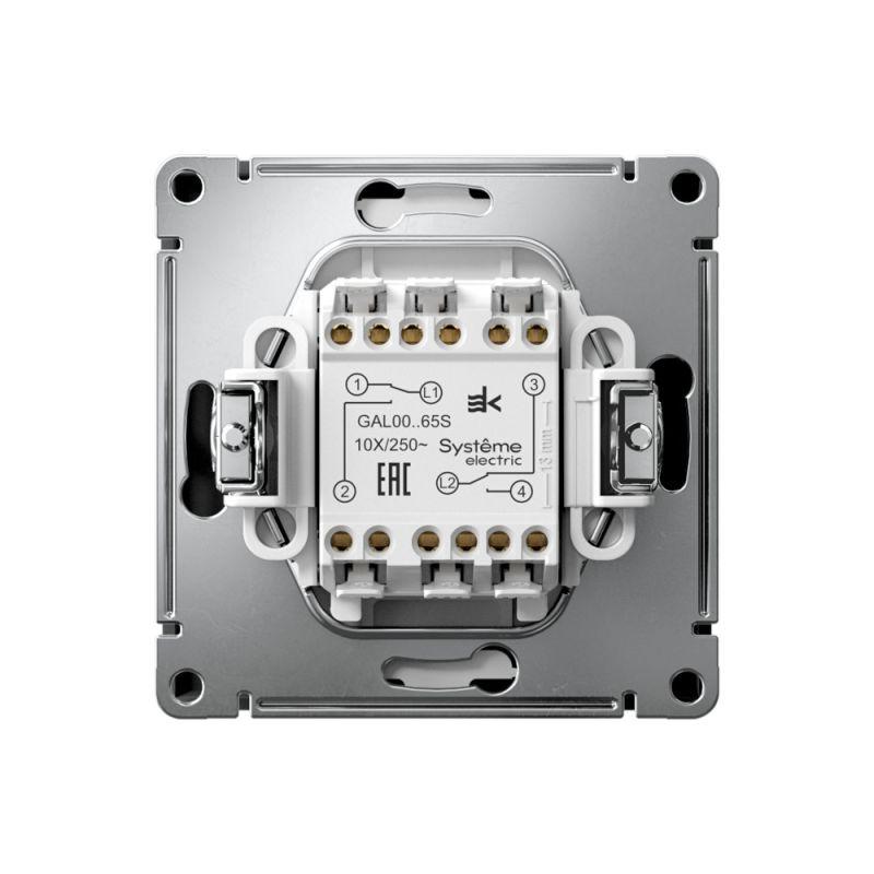  Переключатель 2-кл. ArtGallery 10AX быстрозажим. клем. механизм карбон SE GAL001065S фото в каталоге от BTSprom.by