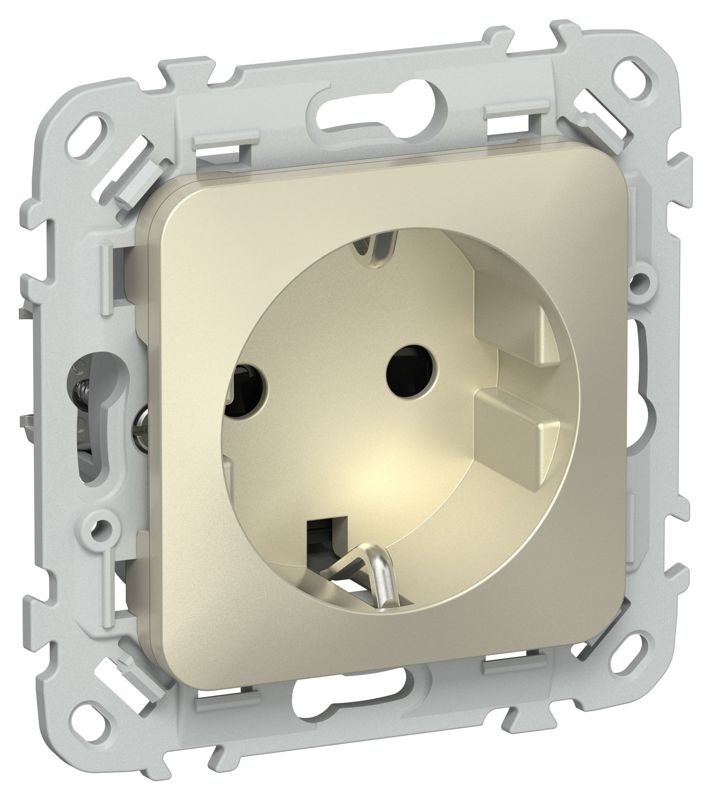 розетка сп flite рсш11-1-флш 16а с заземл. с защ. шторками безвинтовое крепление механизм шампань iek fi-r14-16-1-k37 от BTSprom.by