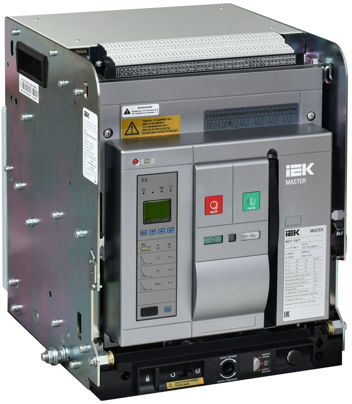 выключатель автоматический воздушный 3п d 2500а 65ка ac ва77 w3p ea выдвижн. с комплектом аксессуаров master iek mi-acb10-3wd-065-2500-acf от BTSprom.by