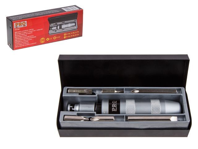 отвертка ударно-поворотная+набор бит 6шт. pro startul (pro-6057) (реверс, в металлическом кейсе) pro-6057 от BTSprom.by