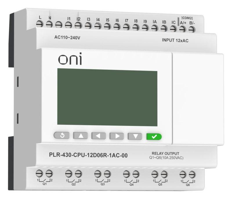 модуль цпу плк 430 12 di 6 ro 220в ac с экраном oni plr-430-cpu-12d06r-1ac-00 от BTSprom.by