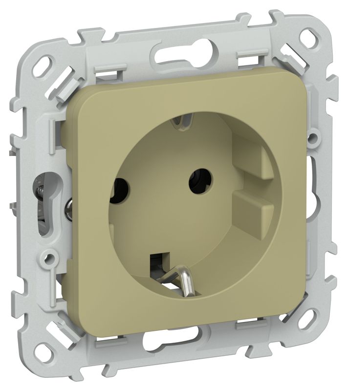 розетка сп flite рс11-1-фло 16а с заземл. без защ. шторок безвинтовое крепление механизм олив. iek fi-r11-16-1-k26 от BTSprom.by