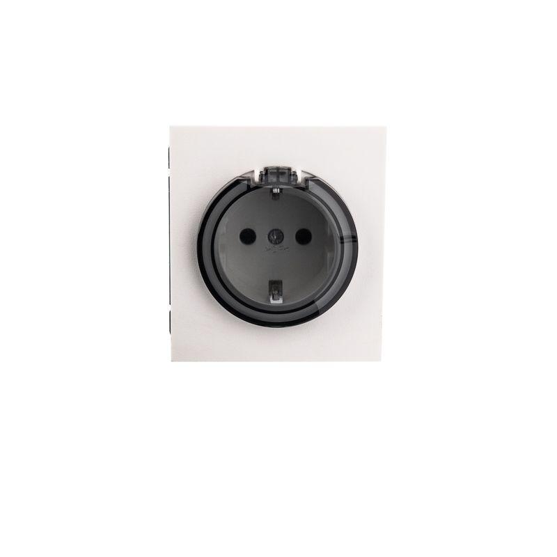 розетка 1-м сп strong miele 16а с заземл. защ. шторки и крышкой жемчуж. kranz kr-78-0702-4 от BTSprom.by