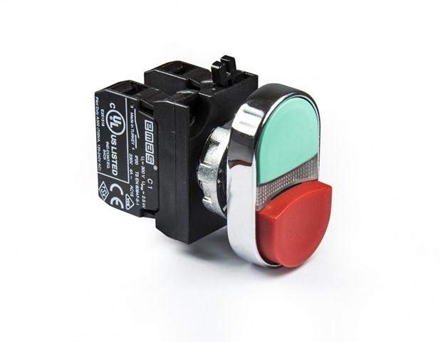 кнопка сдвоенная выступающая (1но+1нз) (cm) красн./зел. emas cm102k21ky от BTSprom.by