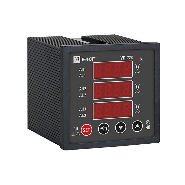 вольтметр цифровой vd-723 на панель 72х72 трехфазный ekf vd-723 от BTSprom.by