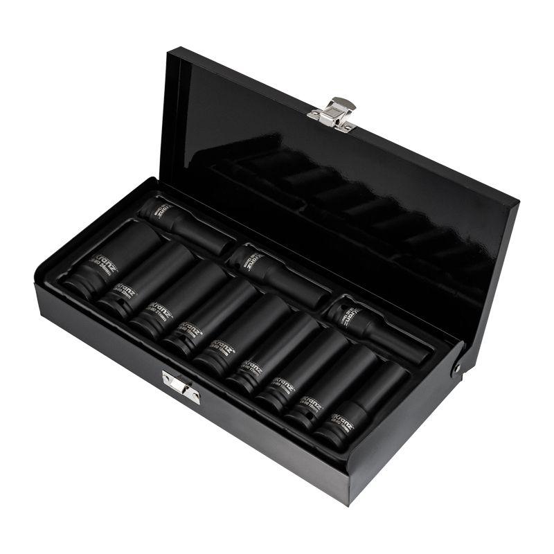 набор шестигранных ударных торцевых головок 1/2дюйм 78мм 10-24мм метал. кейс (12 предметов) kranz kr-12-8421 от BTSprom.by