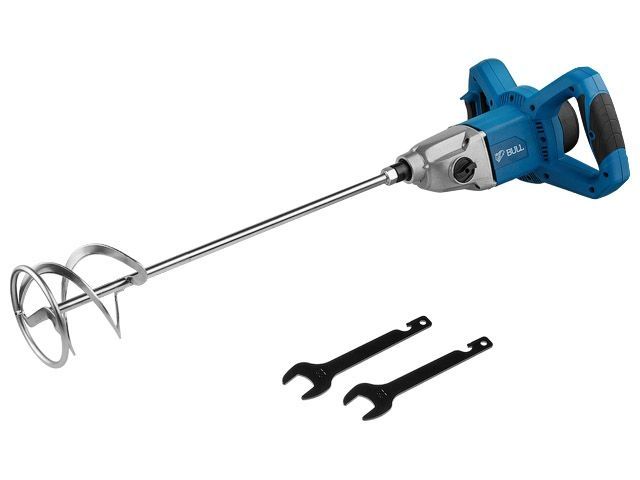 миксер строительный bull bm 1416 1600 вт, 2 скор., m14, рег. об. + насадка (1600 вт, 2 скор., зажим резьба m14, насадка для смешивания 140 мм,) 0319102 от BTSprom.by