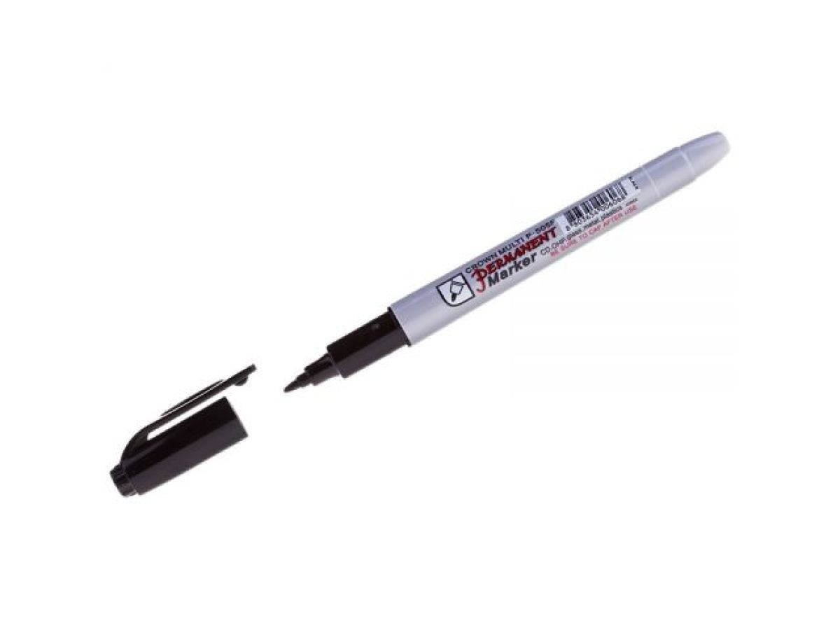 маркер перманентный crown "multi marker super slim" черный, пулевидный (толщ. линии 1.0 мм. цвет черный) (crown маркеры) p-505fblack от BTSprom.by