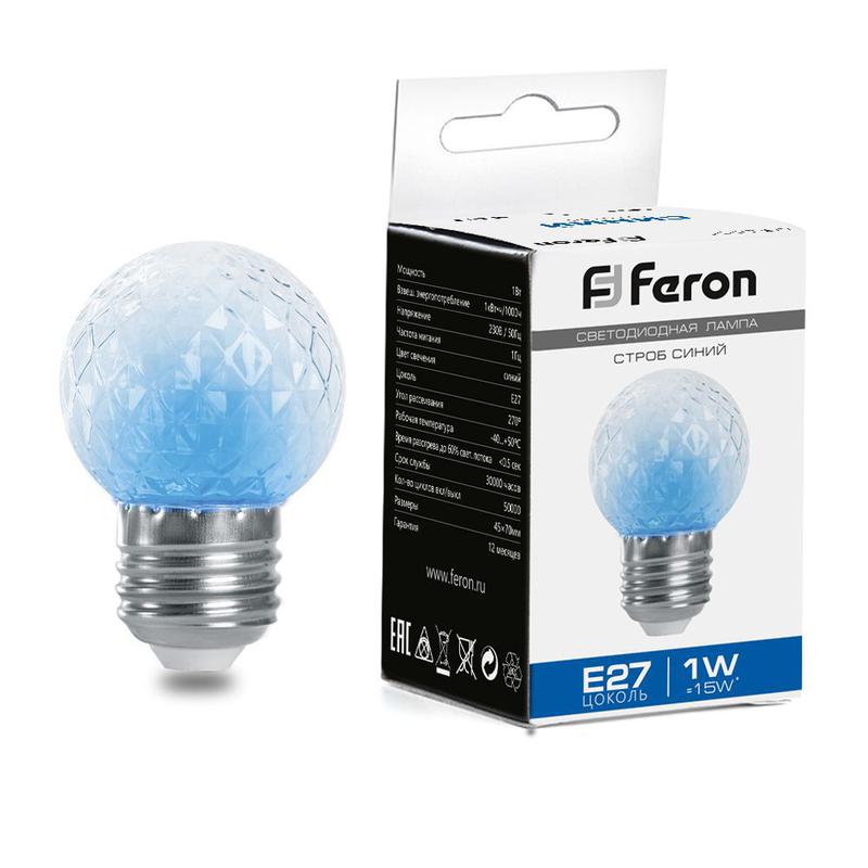 лампа-строб 1вт 230в e27 g45 lb-377 син. feron 38211 от BTSprom.by