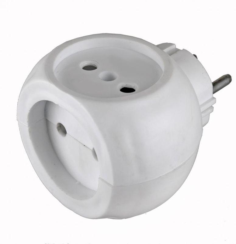 разветвитель сетевой 10а (тройник) шар рв-043 10а si 1/3c-wh бел. volsten 13918 от BTSprom.by