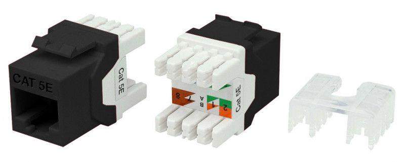 вставка keystone jack rj45 (8p8c) кат.5e 180град. kj8-8p8c-c5e-180-bk черн. hyperline 432632 от BTSprom.by