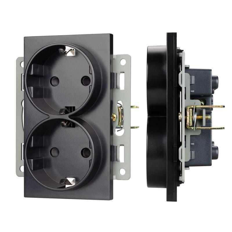 механизм электрической розетки sct-meud-pl-bk (250в 16а) arlight 043765 от BTSprom.by