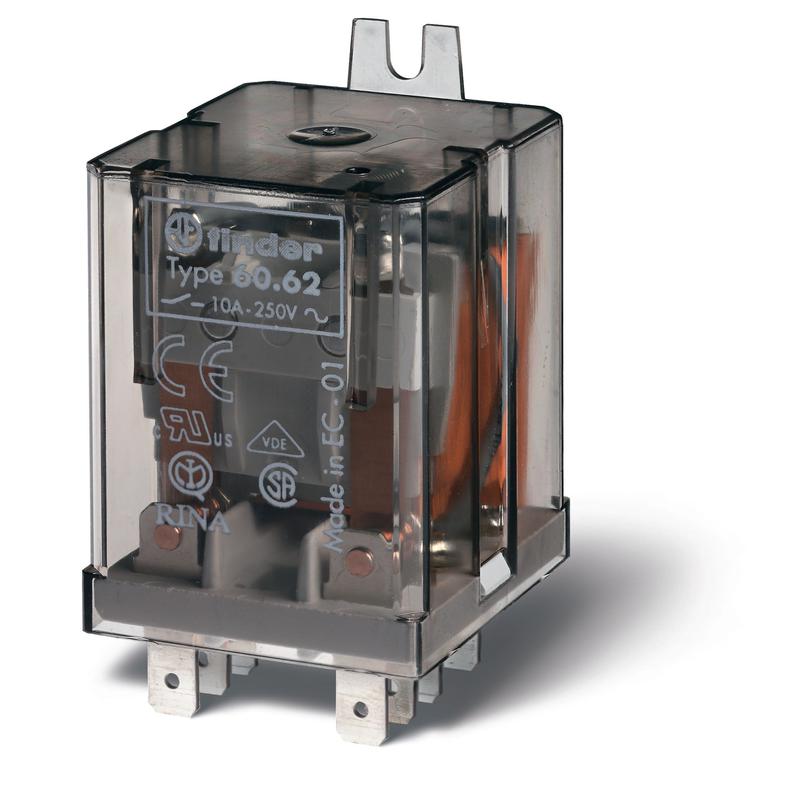 реле универсальное электромеханич. монтаж в наконечники faston 187 (4.8х0.8мм) 2co 10а agni 230в ac rti бок. монтаж. фланец finder 606282300000 от BTSprom.by