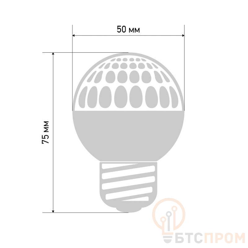  Лампа строб E27, диаметр 50, оранжевая, (10млн вспышек) фото в каталоге от BTSprom.by