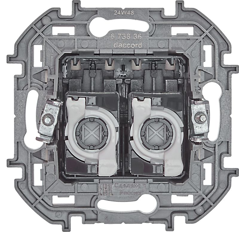 Розетка компьютерная 2-м Inspiria RJ45 кат.5E UTP сл. кость IEK 673836 фото в каталоге от BTSprom.by