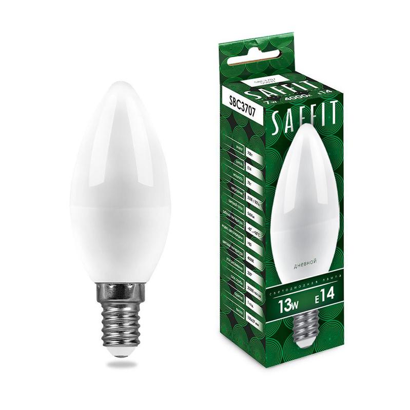 лампа светодиодная 13вт 230в e14 6400к c37 sbc3713 saffit 55172 от BTSprom.by