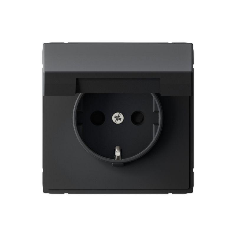  Розетка ArtGallery 16А IP20 с заземл. со шторками с крышкой быстрозажим. клем. механизм карбон SE GAL001046S фото в каталоге от BTSprom.by