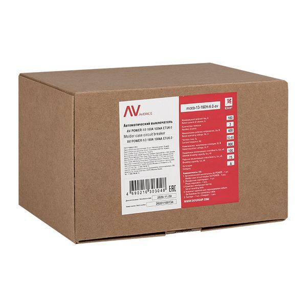  Выключатель автоматический 3п 160А 50кА AV POWER-1/3 ETU6.0 AVERES EKF mccb-13-160-6.0-av фото в каталоге от BTSprom.by