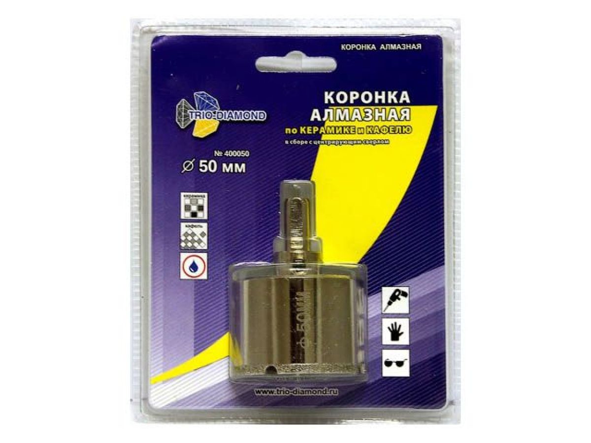коронка алмазная  d 50 мм по керамике и кафелю trio-diamond 400050 от BTSprom.by