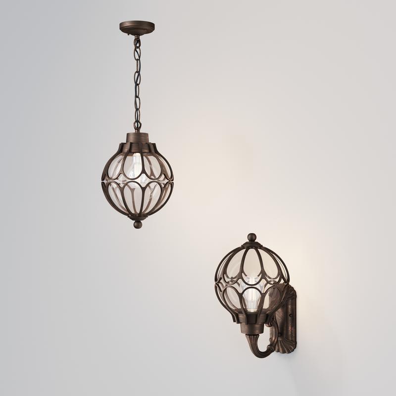  Светильник Via 1х60Вт E27 IP44 бра настен. Maytoni O024WL-01G фото в каталоге от BTSprom.by