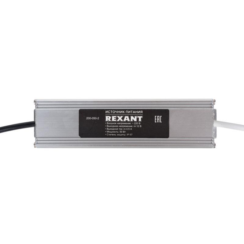  Источник питания 110-220В AC/12В DC 4.5А 50Вт с проводами влагозащ. IP67 Rexant 200-050-2 фото в каталоге от BTSprom.by