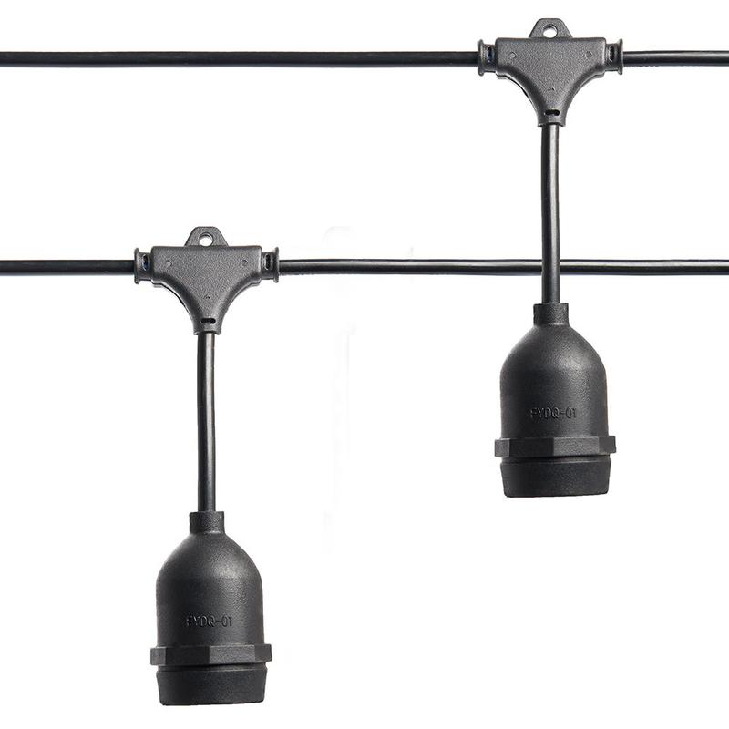 гирлянда "евро белт-лайт" на подвесах 20 e27 шаг 50см черн. 13м (3м шнур сетевой) ip65 cl50-13-1 feron 41826 от BTSprom.by