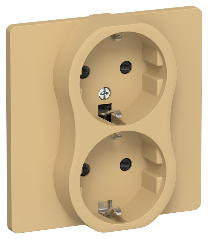 розетка 2-м сп flite рсш12-1-к-флшм 16а с заземл. с защ. шторками безвинтовое крепление в сборе механизм шамуа iek fi-r24c-16-1-k89 от BTSprom.by