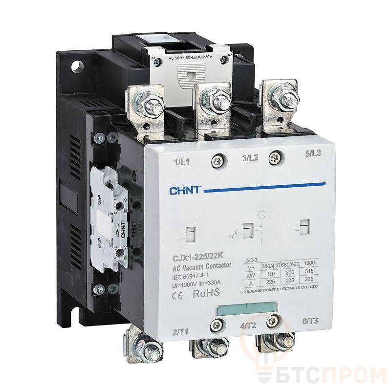 Контактор вакуумный CJX1-225/22K 225А 380В AC/DC 2НО+2НЗ AC-3 CHINT 275704 фото в каталоге от BTSprom.by  Контактор вакуумный CJX1-225/22K 225А 380В AC/DC 2НО+2НЗ AC-3 CHINT 275704 фото в каталоге от BTSprom.by