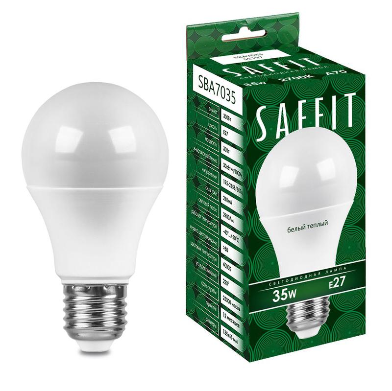 лампа светодиодная 35вт 230в e27 2700к a70 sba7035 saffit 55197 от BTSprom.by