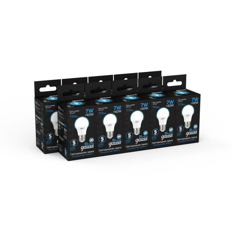 Лампа светодиодная Black 7Вт A60 грушевидная 6500К холод. бел. E27 710лм GAUSS 102502307 фото в каталоге от BTSprom.by