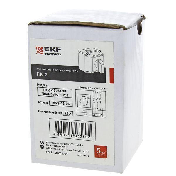  Переключатель кулачковый ПК-3-13 3П 63А "ВКЛ-ВЫКЛ" IP54 EKF pk-3-13-63 фото в каталоге от BTSprom.by